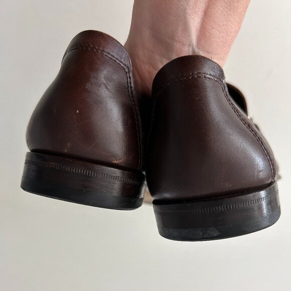 Mens Brown Leather Ferragamo Loafers Slip-Ons Designer Mens Shoes Sz 7.5 EE - Picture 11 of 16